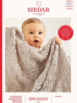 Sirdar Snuggly 3 Ply Little Buds Crochet Blanket Knitting Pattern, 