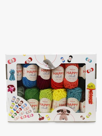 Sirdar Happy Colours Chenille DK Yarn Set, 25x 15g, Multi
