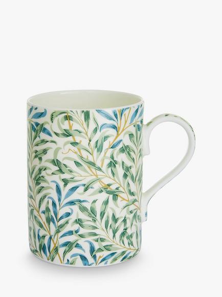 Morris & Co. Spode Willow Boughs Bone China Mug, 340ml, Green/Multi, Green/Multi