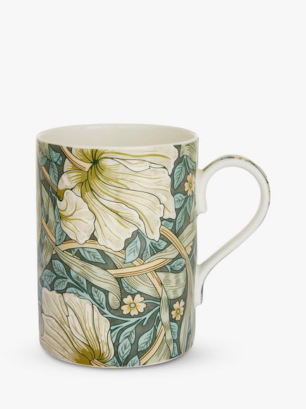 Morris & Co. Spode Pimpernel Bone China Mug, 340ml, Green/Multi, Green/Multi