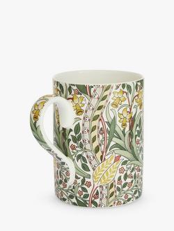 Morris & Co. Spode Daffodil Bone China Mug, 340ml, Green/Multi - view 2, Green/Multi