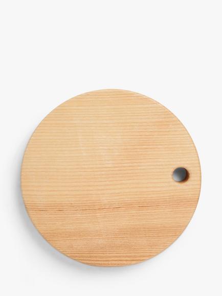 John Lewis Leckford Round Chopping Board, 20cm, Ash Wood, Ash Wood