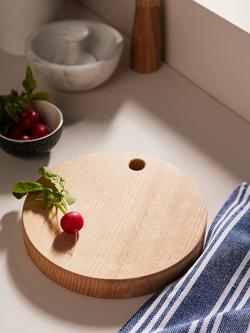 John Lewis Leckford Round Chopping Board, 20cm, Ash Wood - view 2, Ash Wood
