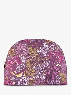 Sara Miller Bird & Florals Cosmetic Bag, Purple, Purple