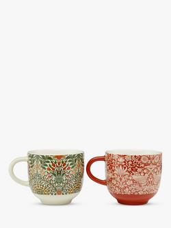 William Morris At Home Strawberry Thief & Garden Fine China Mugs, Set of 2, 250ml, Multi - view 2, Multi