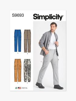 Simplicity Men's Cargo Pants Sewing Pattern, S9693, Multi