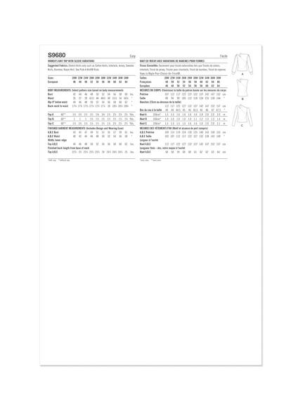 Simplicity Women's Knit Top Sewing Pattern, S9680 - view 2, 