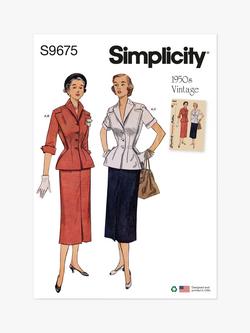 Simplicity Misses' Vintage Skirt and Jacket Sewing Pattern, S9675, Multi