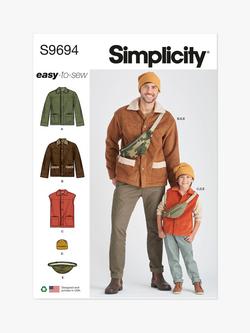 Simplicity Boys' and Men's Jacket, Vest, Hat and Crossbody Bag Sewing Pattern, S9694A, 