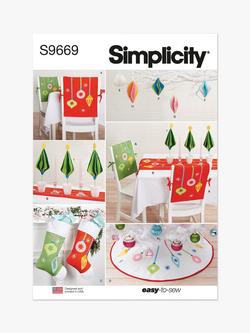 Simplicity Christmas Decorations Sewing Pattern, S9669OS, 