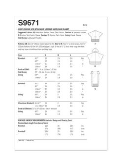 Simplicity Unisex Poncho with Detachable Hood and Wheelchair Blanket Sewing Pattern, S9671A - view 2, 