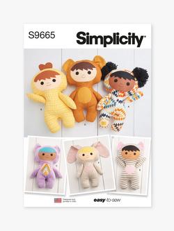Simplicity 37cm Plush Dolls Sewing Pattern, S9665OS, 