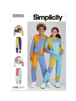 Simplicity Boys' and Girls' Hoodie and Jogger Set Sewing Pattern, S9695A, 