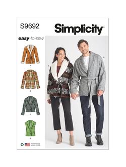 Simplicity Unisex Jacket, Vest and Belt Sewing Pattern, S9692A, 