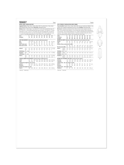 Simplicity Mimi G Misses' Jacket, Poncho and Trousers Sewing Pattern, S9687 - view 2, Multi