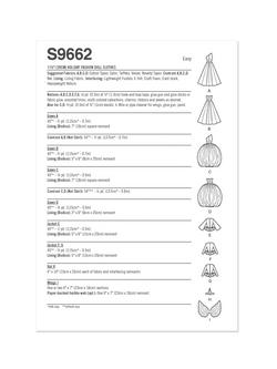 Simplicity Holiday Fashion Doll Clothes Sewing Pattern, S9662OS - view 2, 
