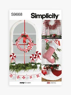 Simplicity Christmas Decorations Sewing Pattern, S9668OS, 