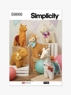 Simplicity Plush Animals Sewing Pattern, S9666OS