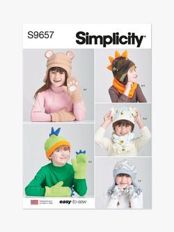 Simplicity Child's Hats, Mittens and Scarves Sewing Pattern, S9657A, 