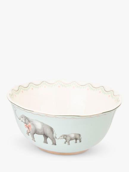 Yvonne Ellen Elephant Fine China Serving Bowl, 25cm, Blue/Multi - view 2, Multi