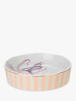 Yvonne Ellen Octopus Round Stoneware Roaster, 23.5cm, Purple/Pink, Multi