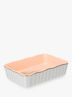 Yvonne Ellen Cheetah Rectangular Stoneware Roaster, 26cm, Pink/Multi, Multi
