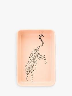 Yvonne Ellen Cheetah Rectangular Stoneware Roaster, 26cm, Pink/Multi - view 2, Multi