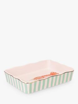 Yvonne Ellen Lobster Rectangular Stoneware Roaster, 30cm, Pink/Multi, Multi