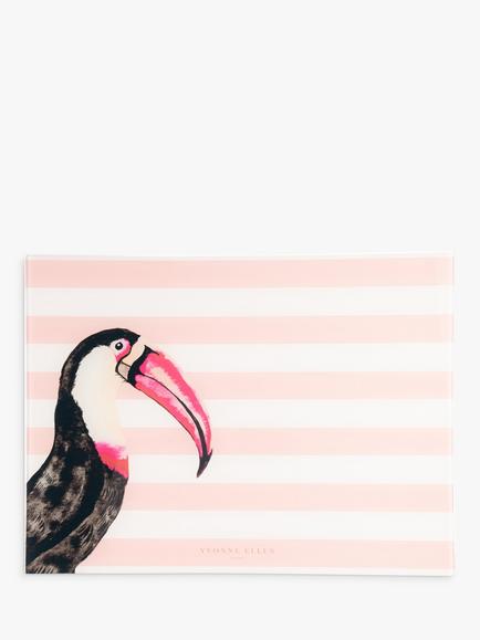 Yvonne Ellen Toucan Kitchen Worktop Saver, Pink/Multi, Multi