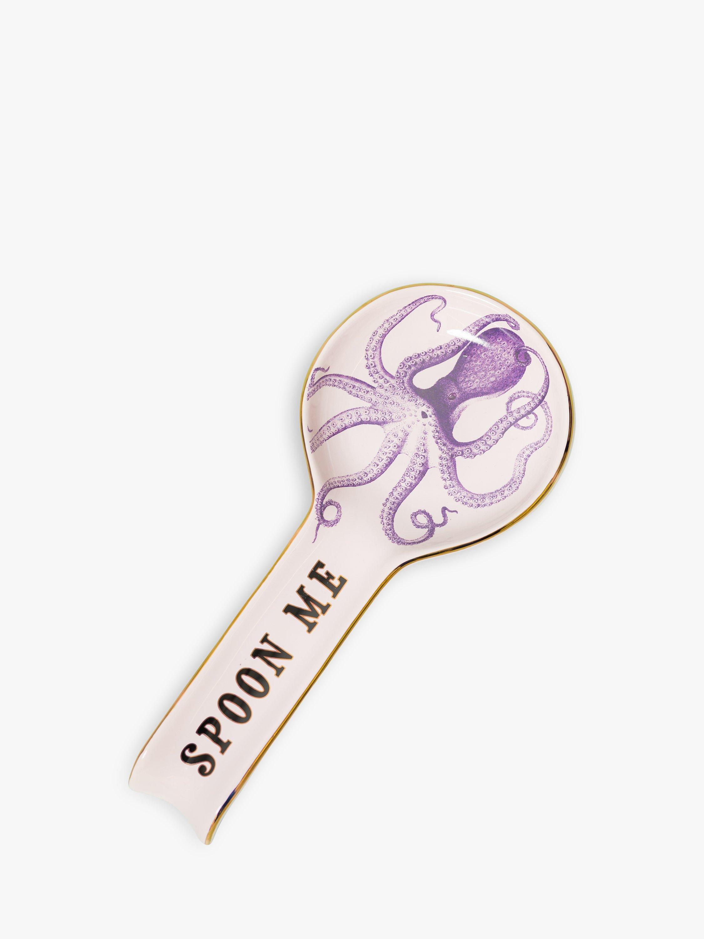 Yvonne Ellen Octopus Stoneware Spoon Rest, Purple/Multi
