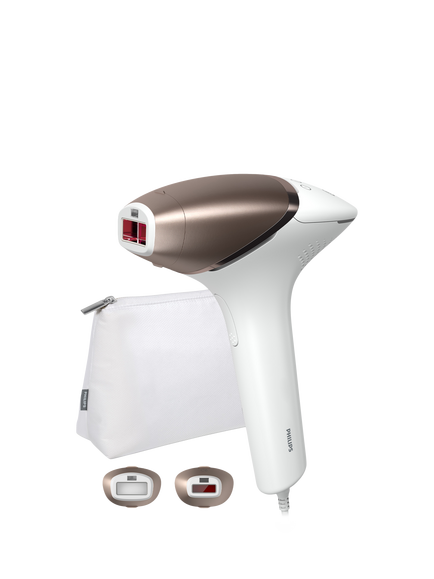 Philips Lumea Series 8000 BRI945/00 IPL Hair Removal Device with 2 Smart Attachments, White, White