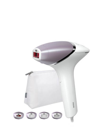 Philips Lumea Series 8000 BRI947/00 IPL Hair Removal Device with 4 Smart Attachments, White, White