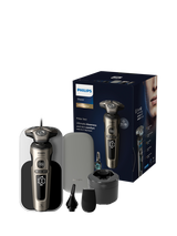 Philips Prestige Shaver Series 9000 SP9883/36 Wet & Dry Men's Electric Shaver with Nanotech Dual Precision Blades & Precision & Nose Trimmer, Champagne