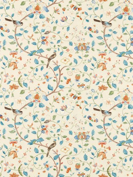 Sanderson Aril's Garden Furnishing Fabric, Teal/Russet