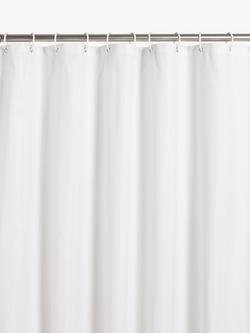 John Lewis Textured Waffle Recycled Polyester Shower Curtain, White