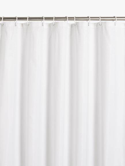 John Lewis Textured Waffle Recycled Polyester Shower Curtain, White