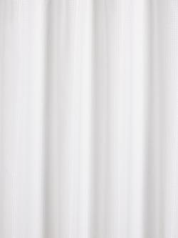 John Lewis Textured Waffle Recycled Polyester Shower Curtain - view 2, White