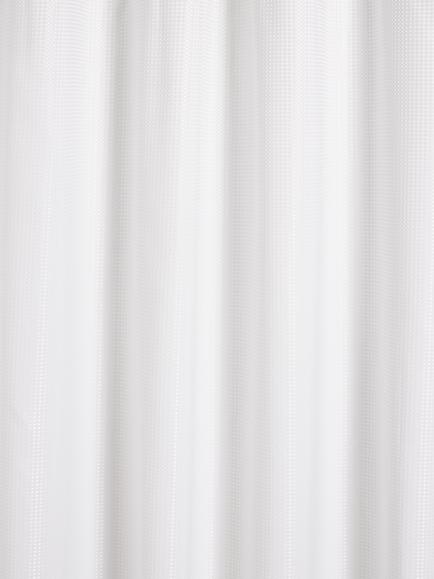 John Lewis Textured Waffle Recycled Polyester Shower Curtain - view 2, White