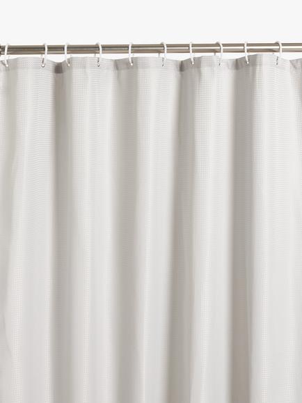 John Lewis Textured Waffle Recycled Polyester Shower Curtain, Grey