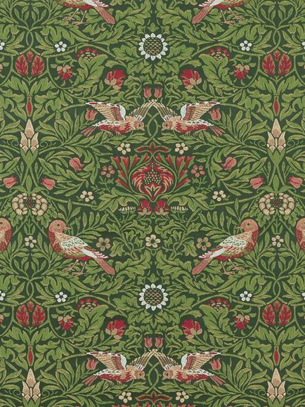 Morris & Co. Bird Tapestry Furnishing Fabric, Tump Green