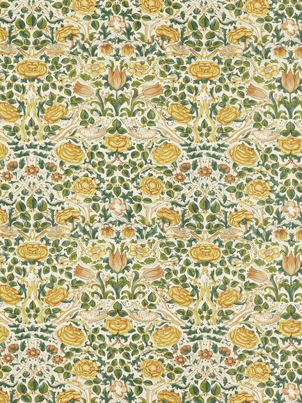 Morris & Co. Rose Furnishing Fabric, Weld/Leaf Green