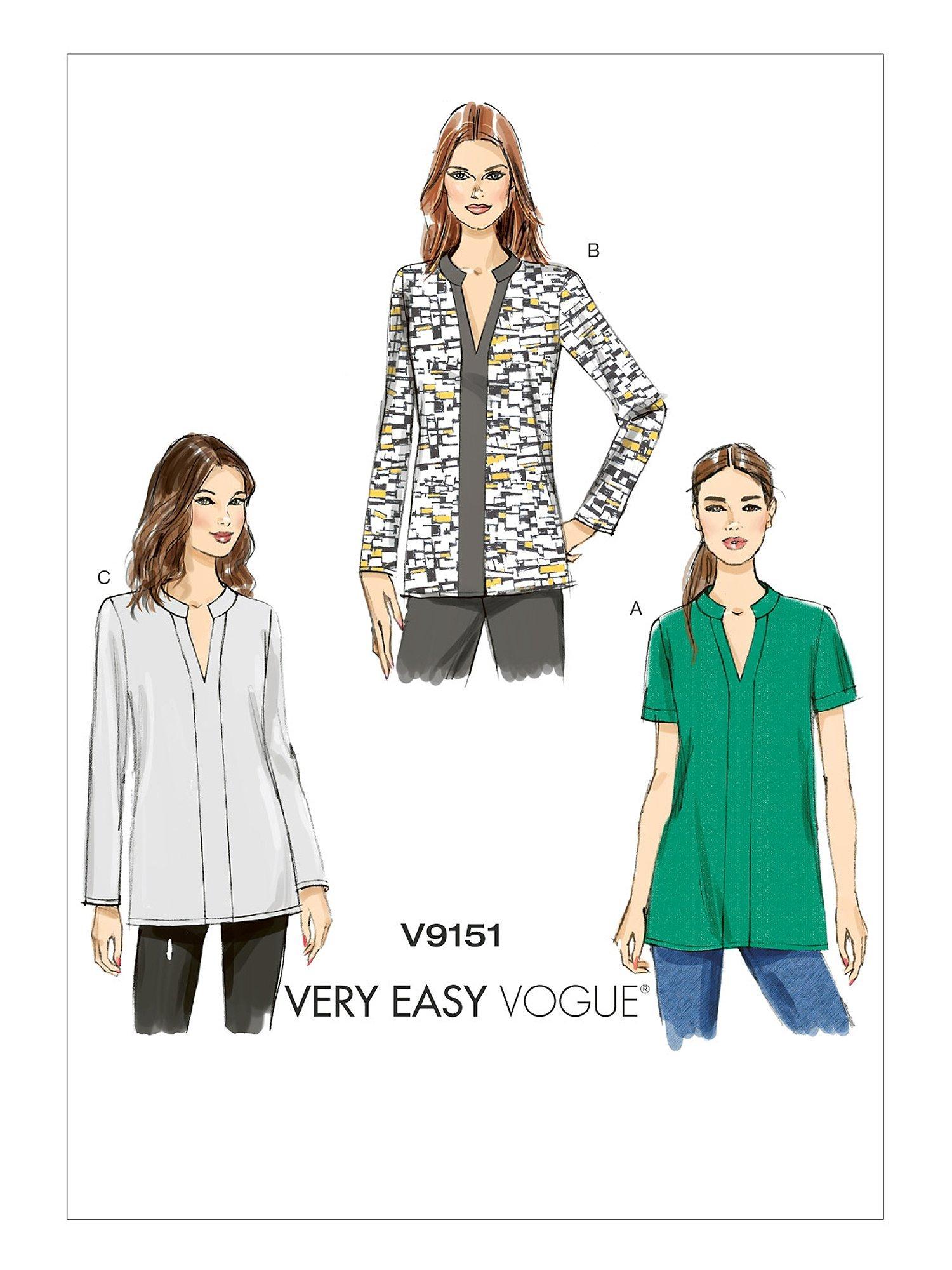 Vogue Misses' Loose Fitting Pullover Tunic Sewing Pattern, V9151Y