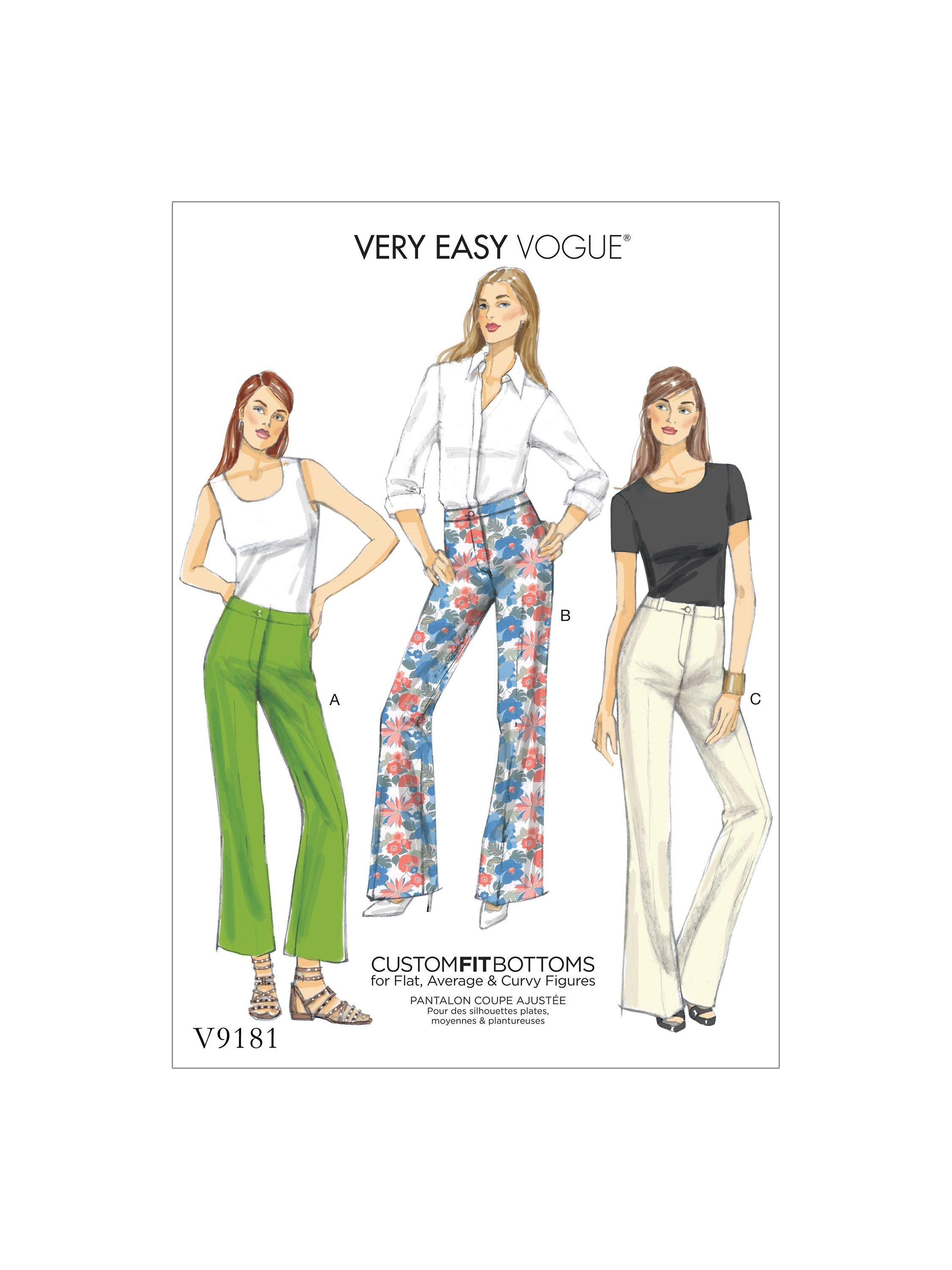 Vogue Misses' bootleg Trousers Sewing Pattern, V9181