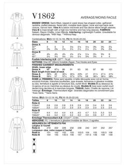 Vogue Misses' Semi Fitted Two Length Dress Sewing Pattern, V1862 - view 2, 