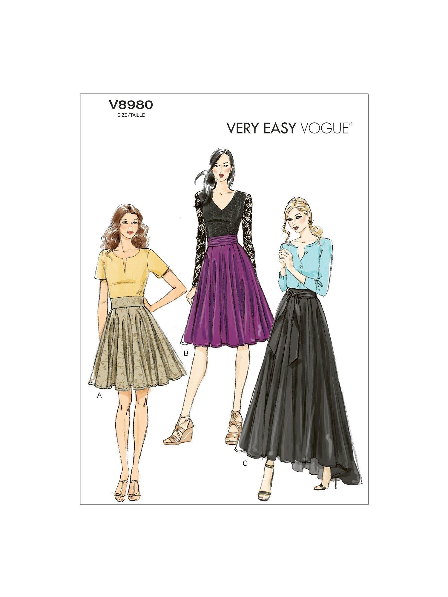 Vogue Misses' Full Skirt Sewing Pattern, V8980