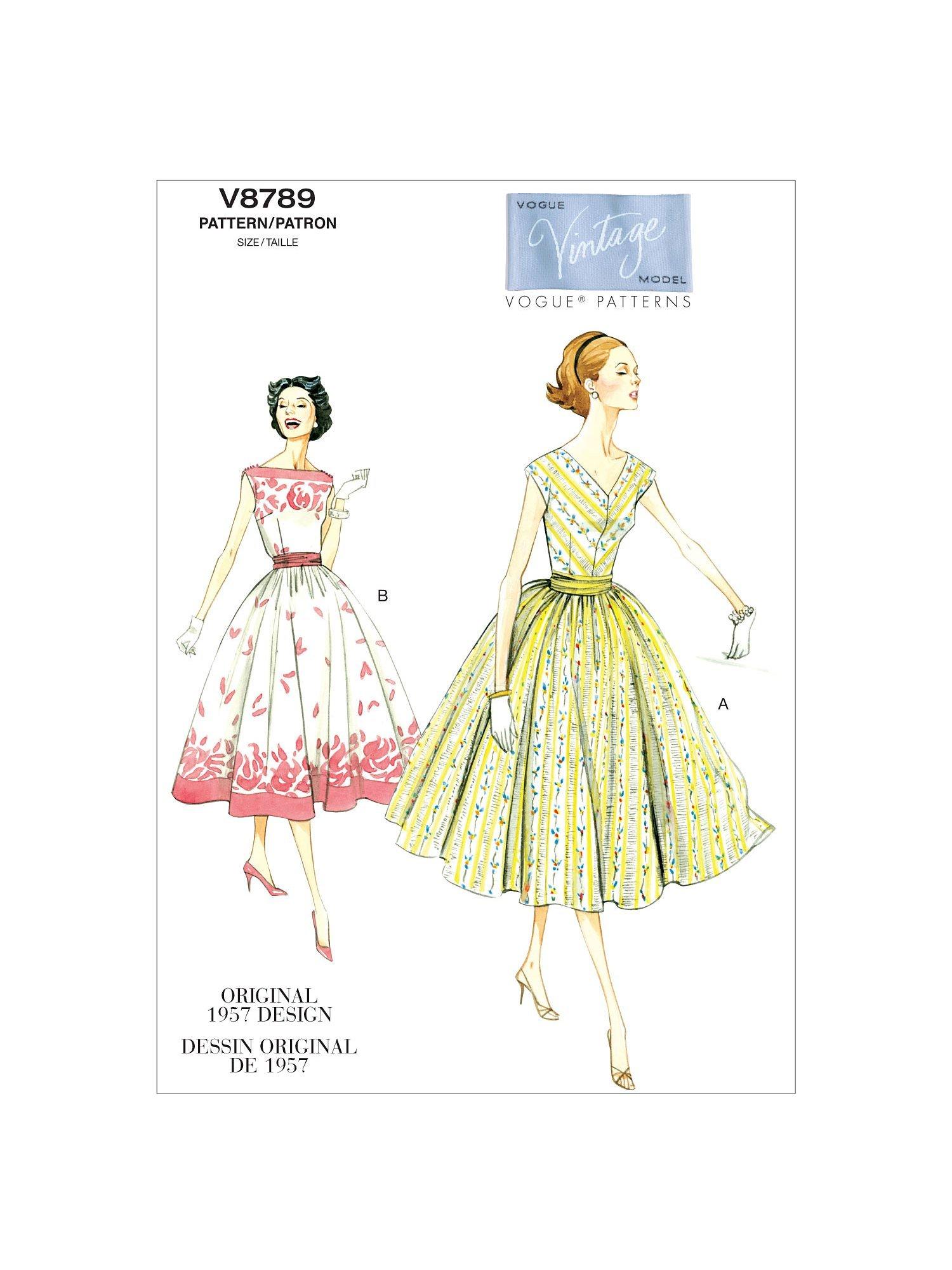 Vogue Misses' Vintage Petite Dress and Cummerbund Sewing Pattern, V8789