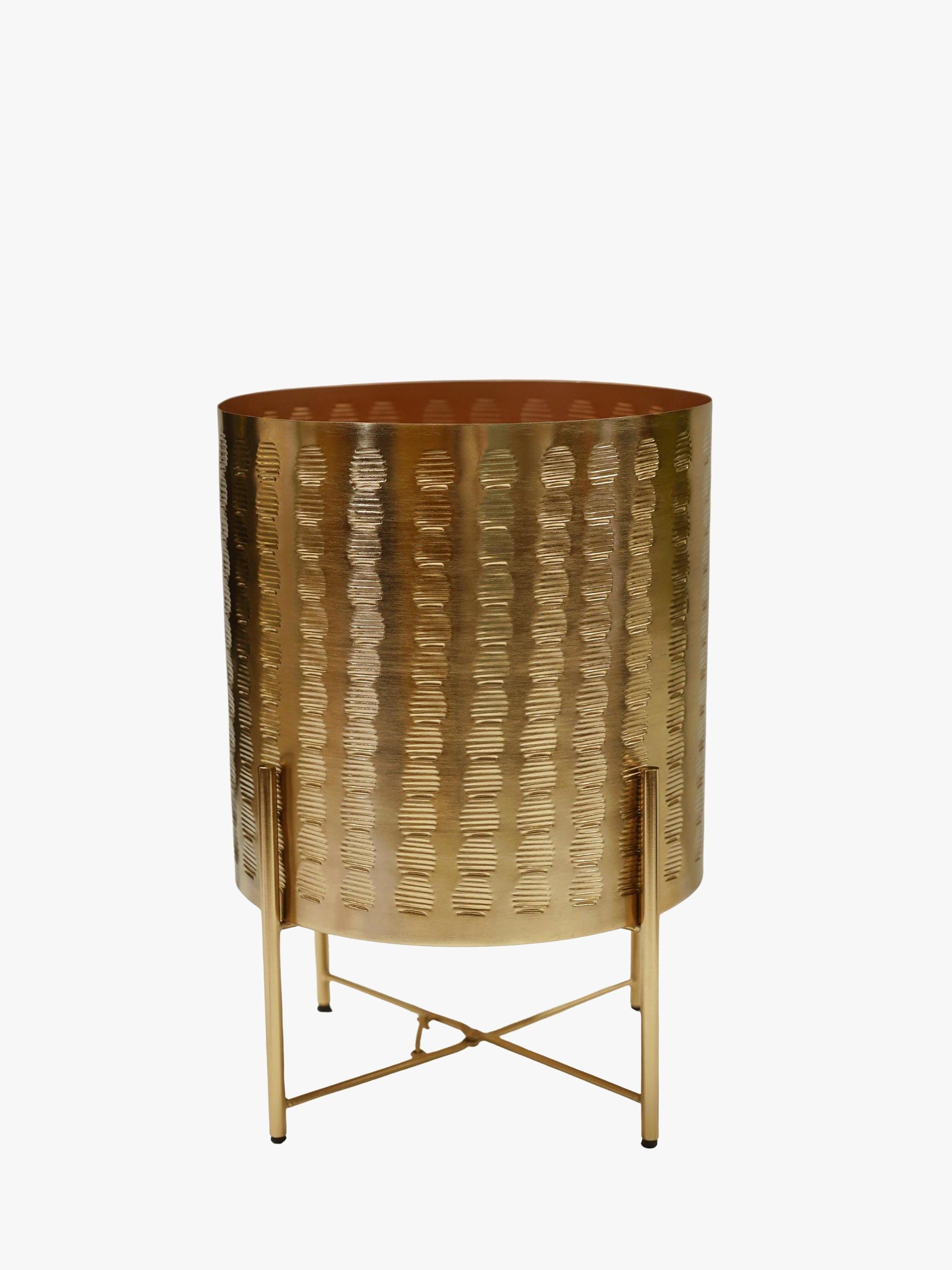 Ivyline Zendaya Indoor Metal Planter Stand, 27cm, Gold