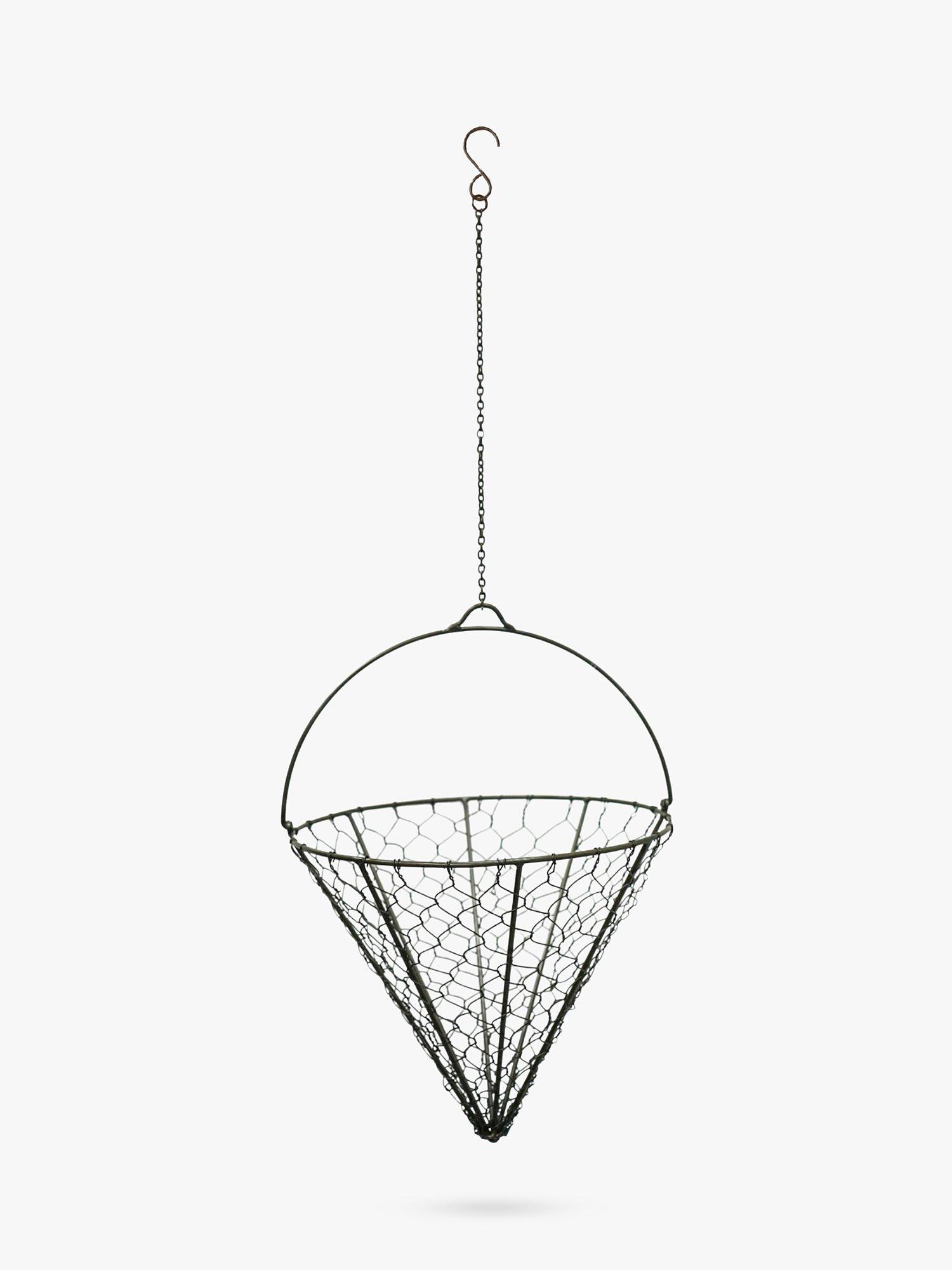 Ivyline Cone Net Hanging Garden Basket, Zinc