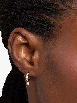 Astrid & Miyu Charm Huggie Hoop Earrings, Gold - view 2, Gold