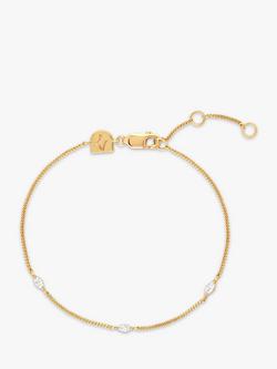 Astrid & Miyu Navette Cubic Zirconia Chain Bracelet, Gold, Gold